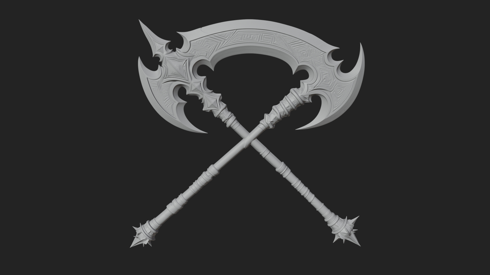 Crescent War Scythe Model Design 1 3D Print Model 3D Model