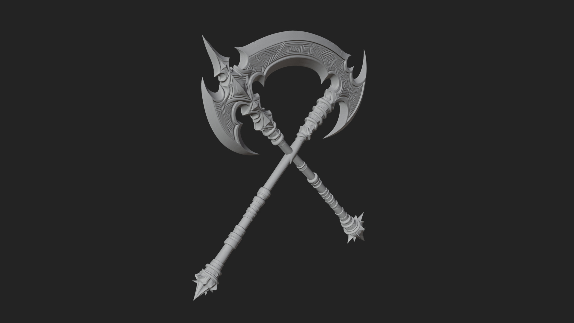 Crescent War Scythe Model Design 1 3D Print Model 3D Model