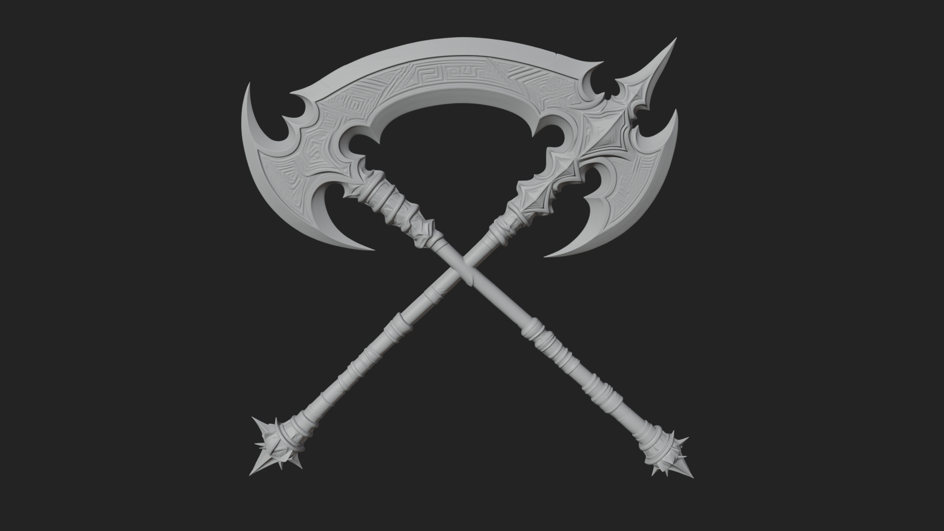 Crescent War Scythe Model Design 1 3D Print Model 3D Model
