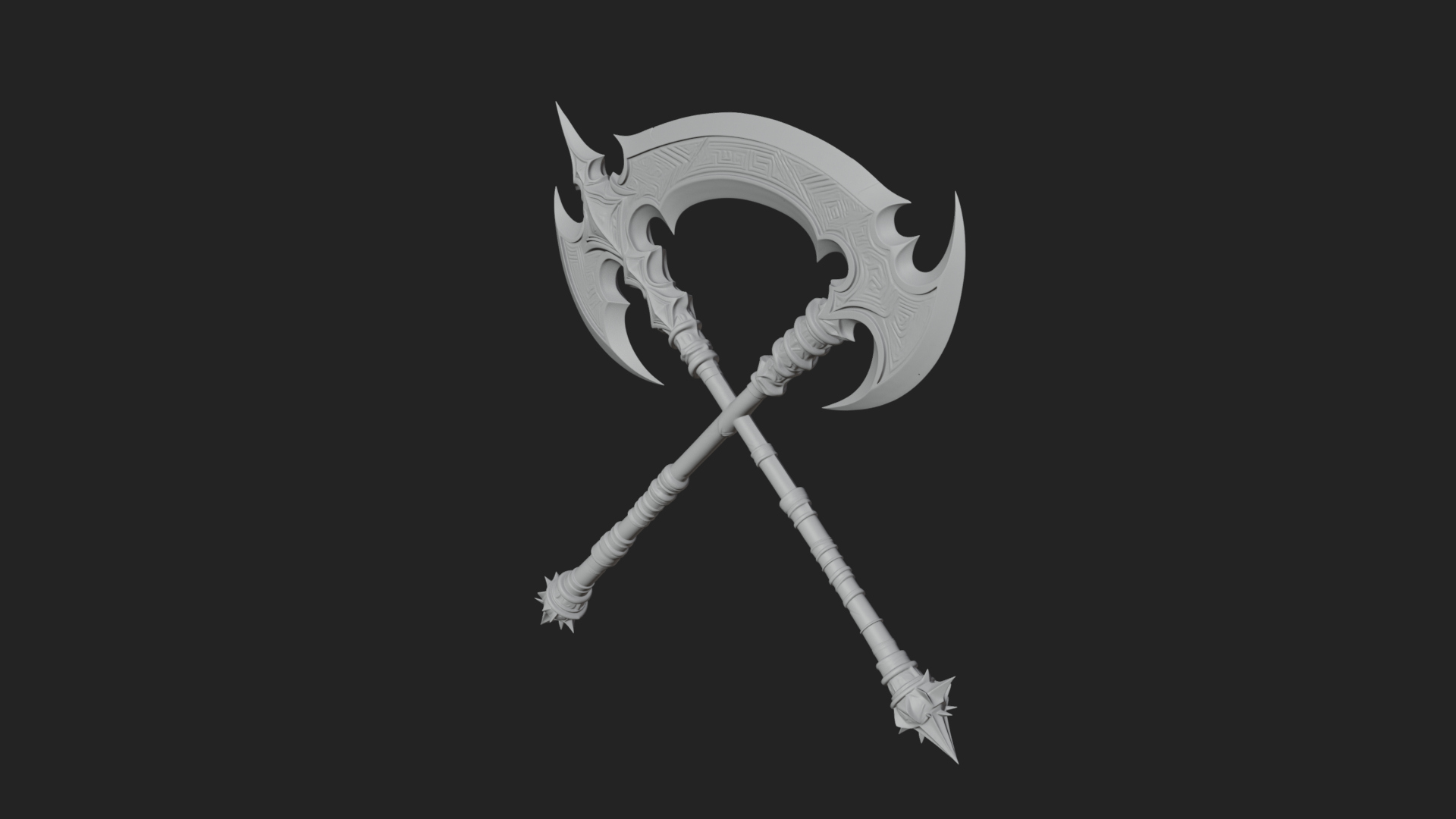Crescent War Scythe Model Design 1 3D Print Model 3D Model