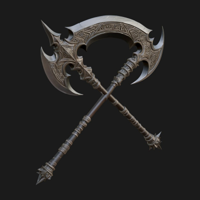 Crescent War Scythe Model Design 1 3D Print Model