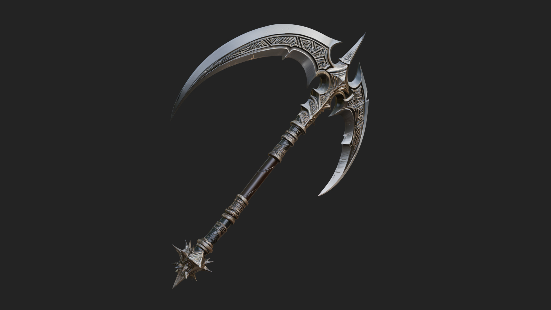 Crescent War Scythe Model Design 2 3D Print Model 3D Model