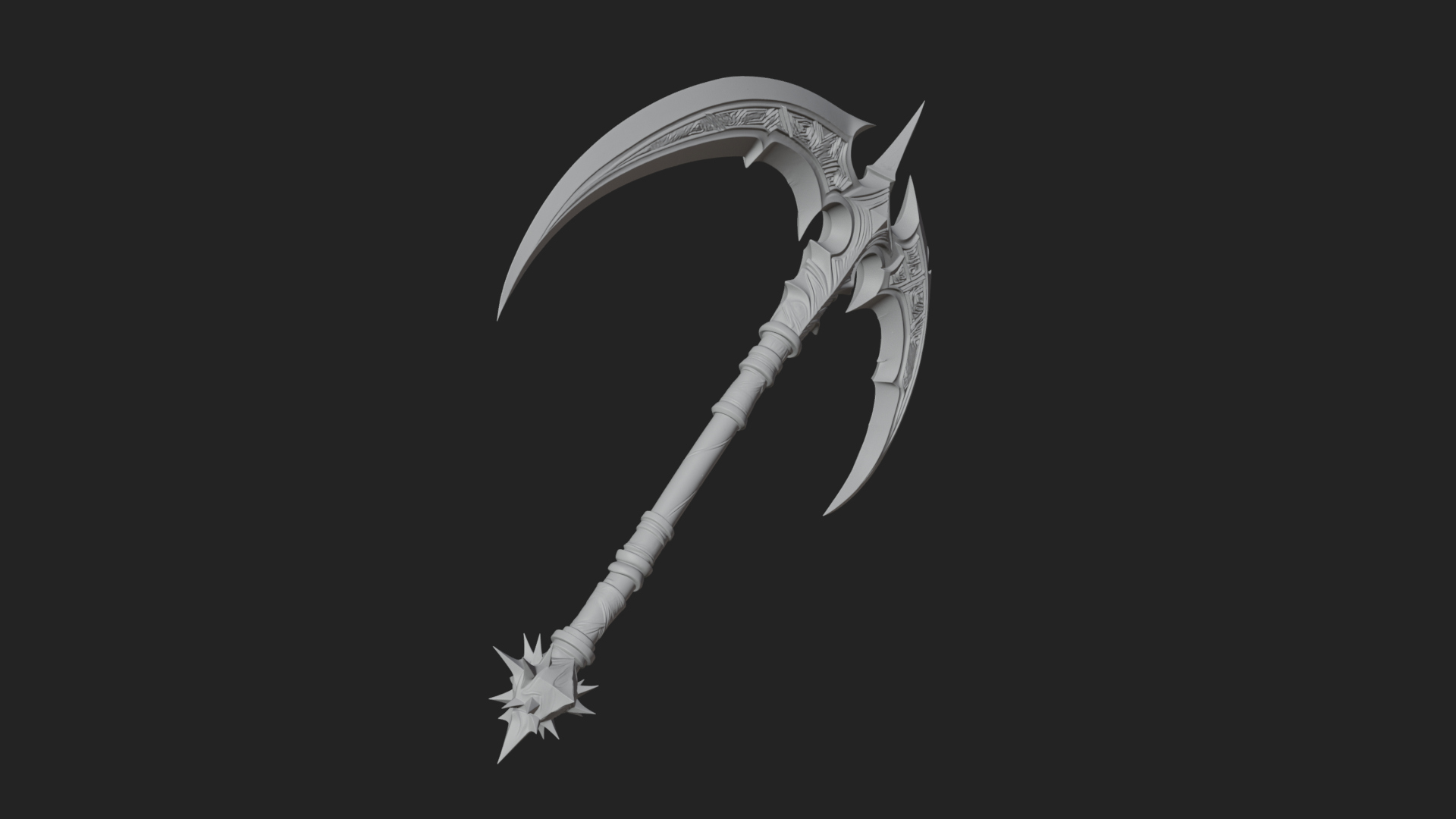 Crescent War Scythe Model Design 2 3D Print Model 3D Model