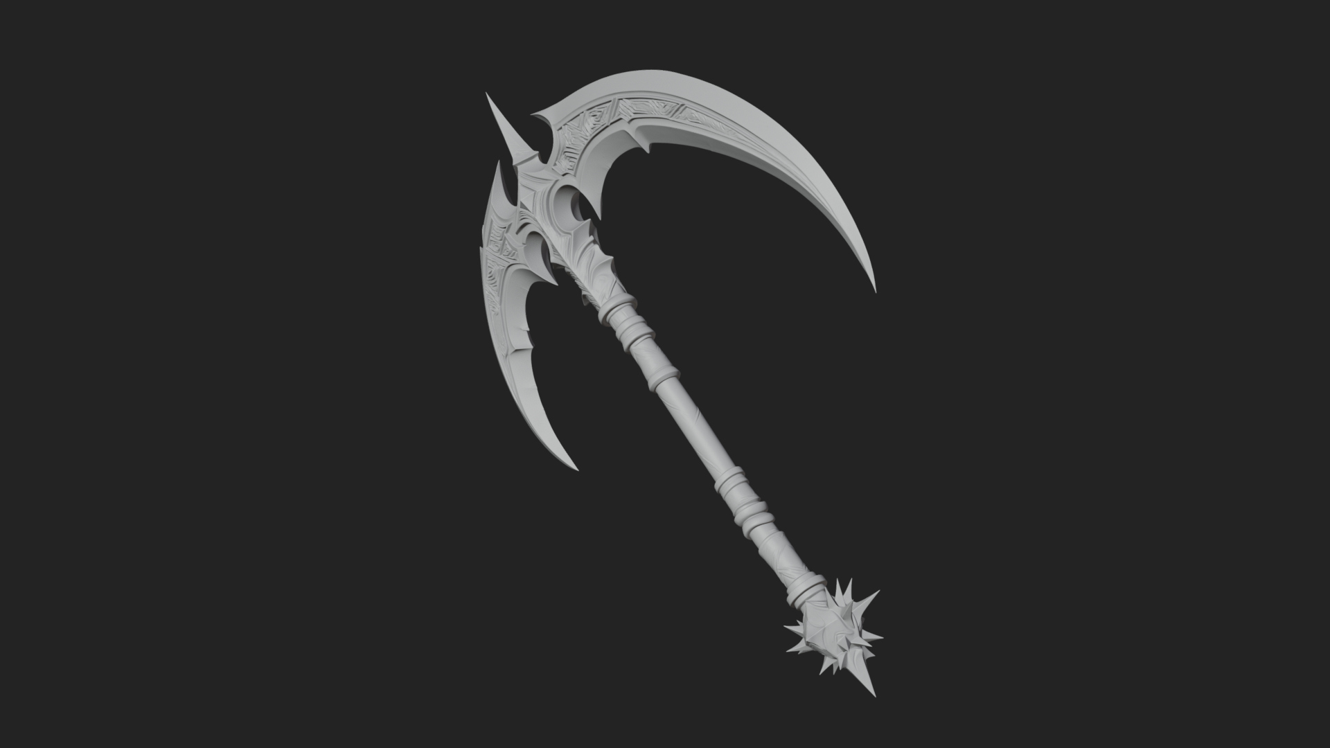 Crescent War Scythe Model Design 2 3D Print Model 3D Model