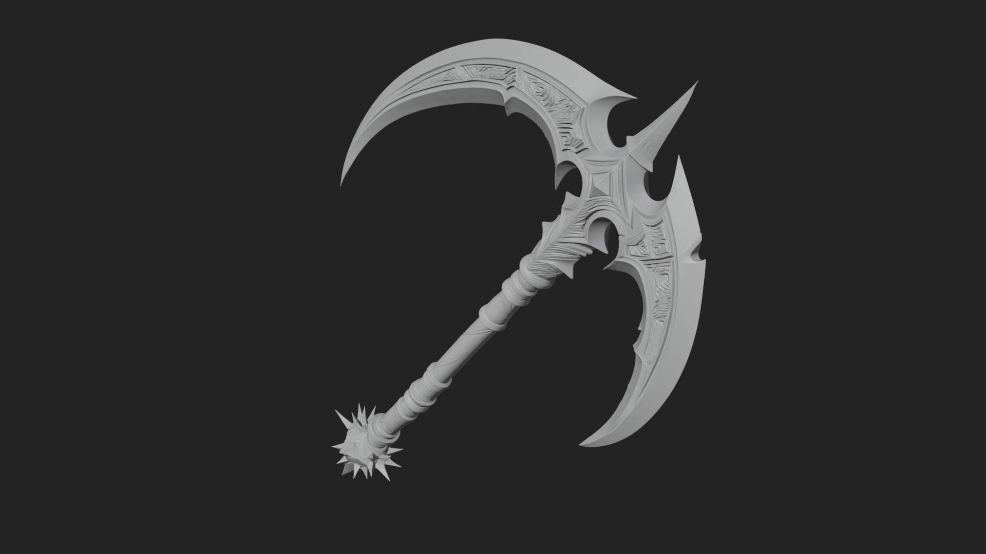 Crescent War Scythe Model Design 2 3D Print Model 3D Model
