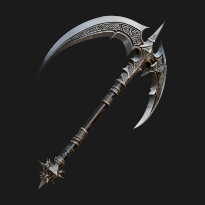 Crescent War Scythe Model Design 2 3D Print Model