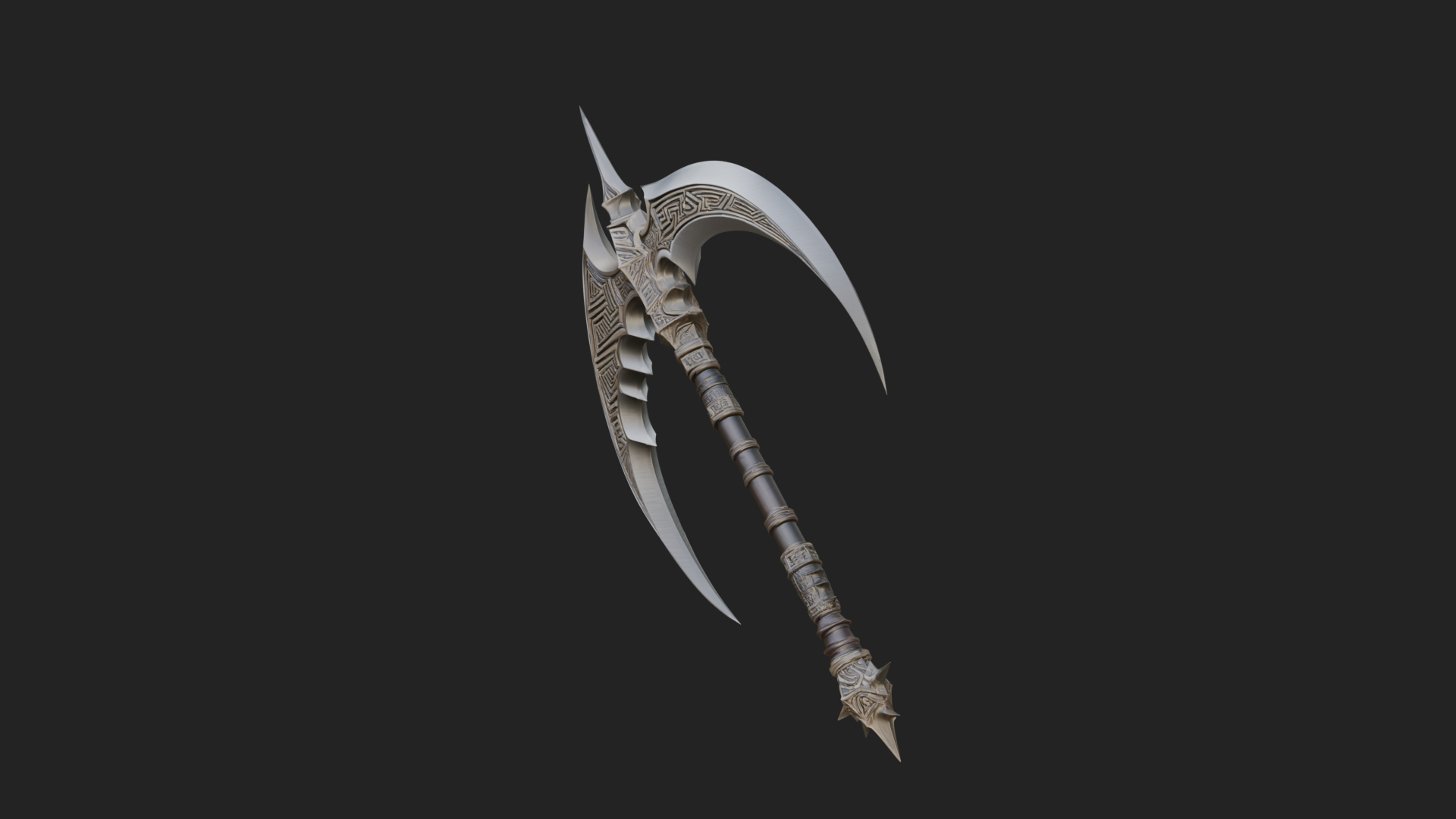 Crescent War Scythe Model Design 3 3D Print Model 3D Model