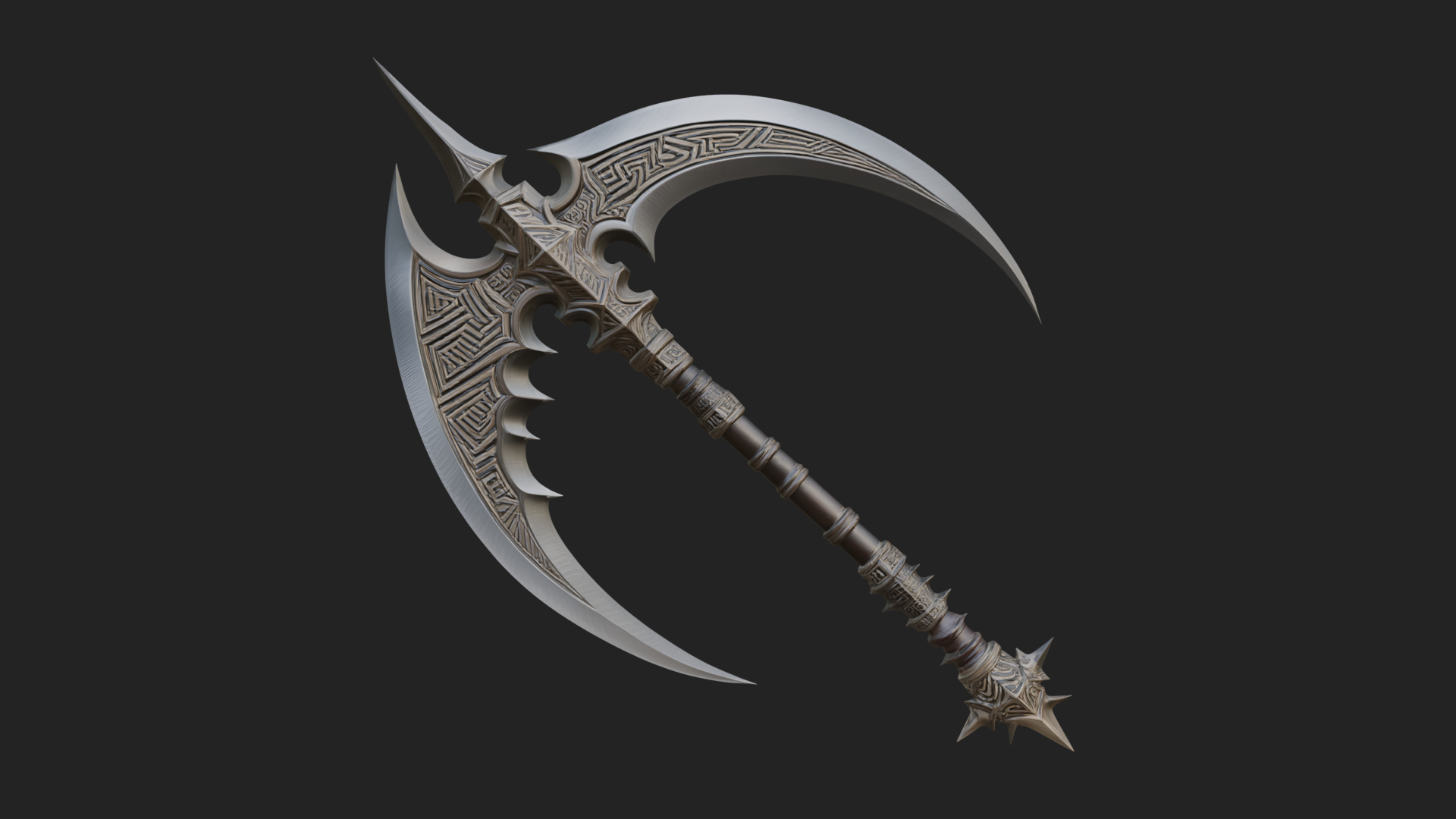 Crescent War Scythe Model Design 3 3D Print Model 3D Model