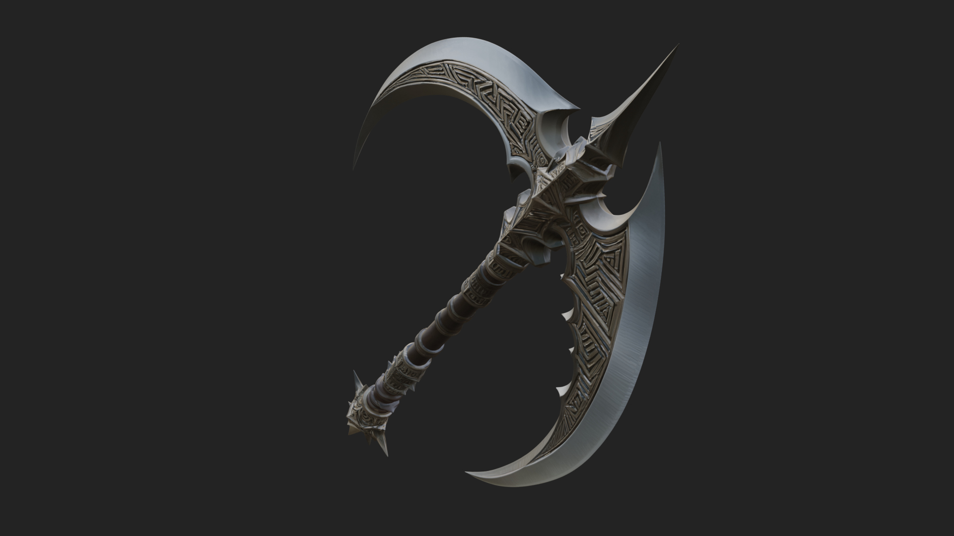 Crescent War Scythe Model Design 3 3D Print Model 3D Model