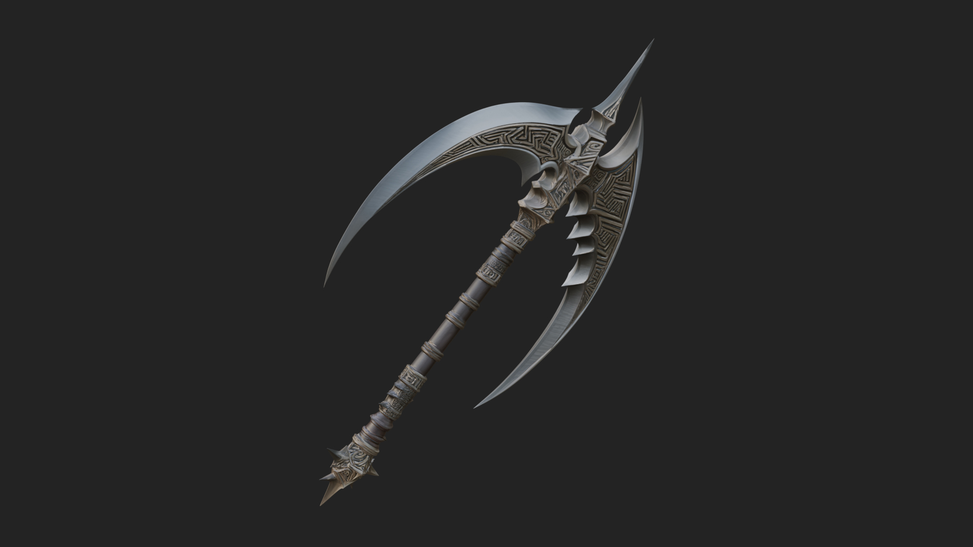Crescent War Scythe Model Design 3 3D Print Model 3D Model