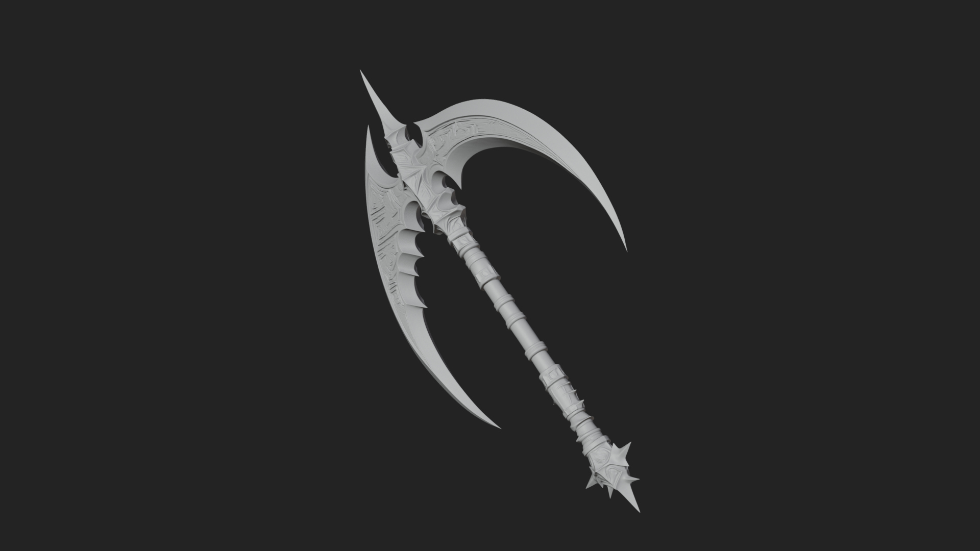 Crescent War Scythe Model Design 3 3D Print Model 3D Model