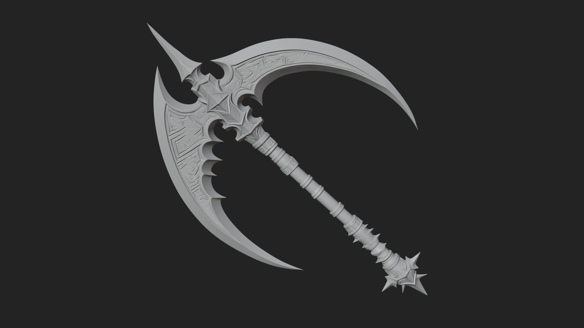 Crescent War Scythe Model Design 3 3D Print Model 3D Model