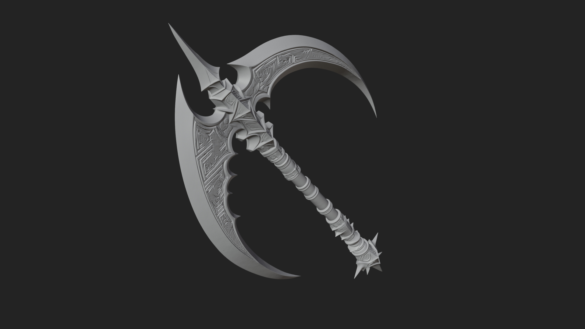 Crescent War Scythe Model Design 3 3D Print Model 3D Model