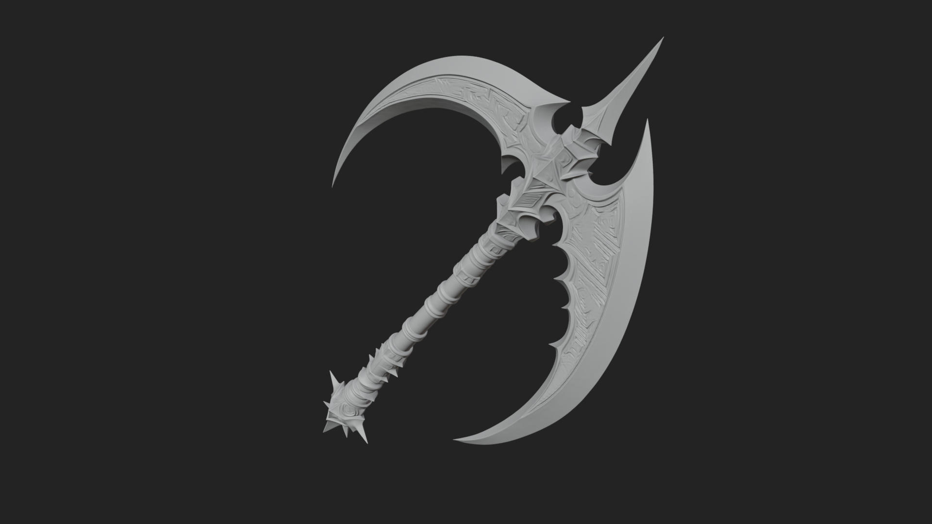 Crescent War Scythe Model Design 3 3D Print Model 3D Model