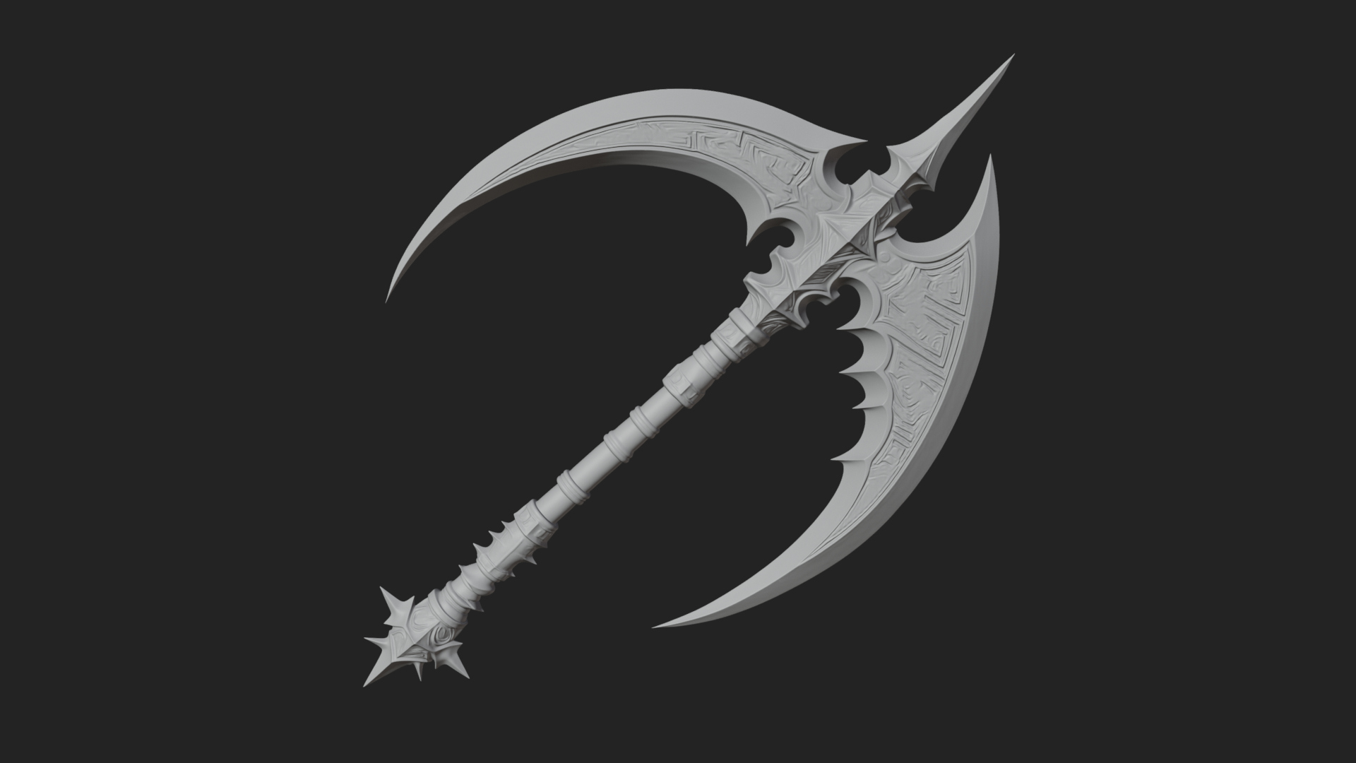 Crescent War Scythe Model Design 3 3D Print Model 3D Model