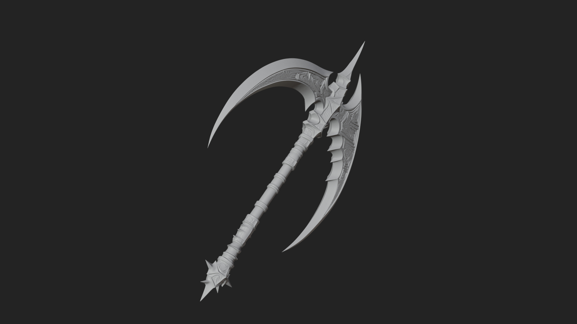 Crescent War Scythe Model Design 3 3D Print Model 3D Model