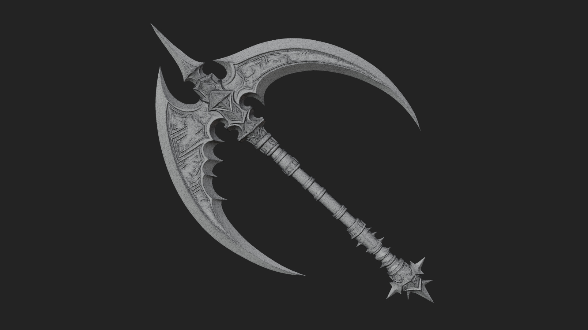 Crescent War Scythe Model Design 3 3D Print Model 3D Model