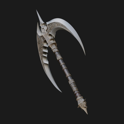 Crescent War Scythe Model Design 3 3D Print Model