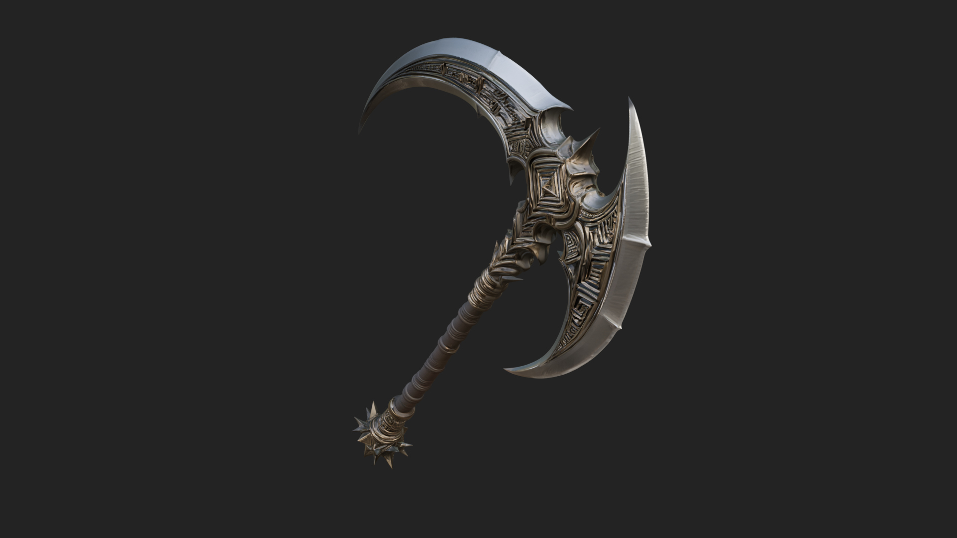 Crescent War Scythe Model Design 4 3D Print Model 3D Model