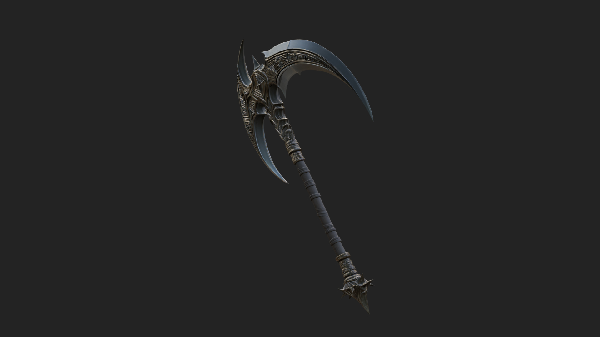 Crescent War Scythe Model Design 4 3D Print Model 3D Model