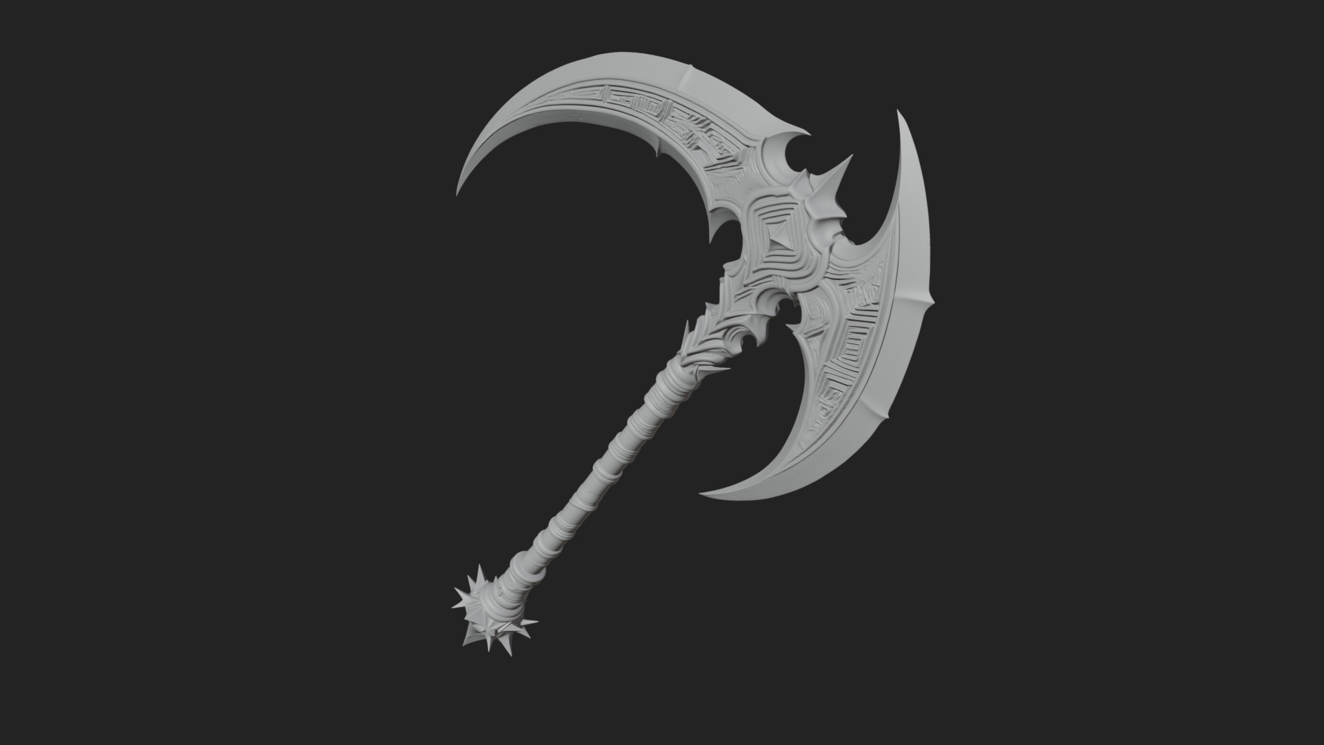 Crescent War Scythe Model Design 4 3D Print Model 3D Model