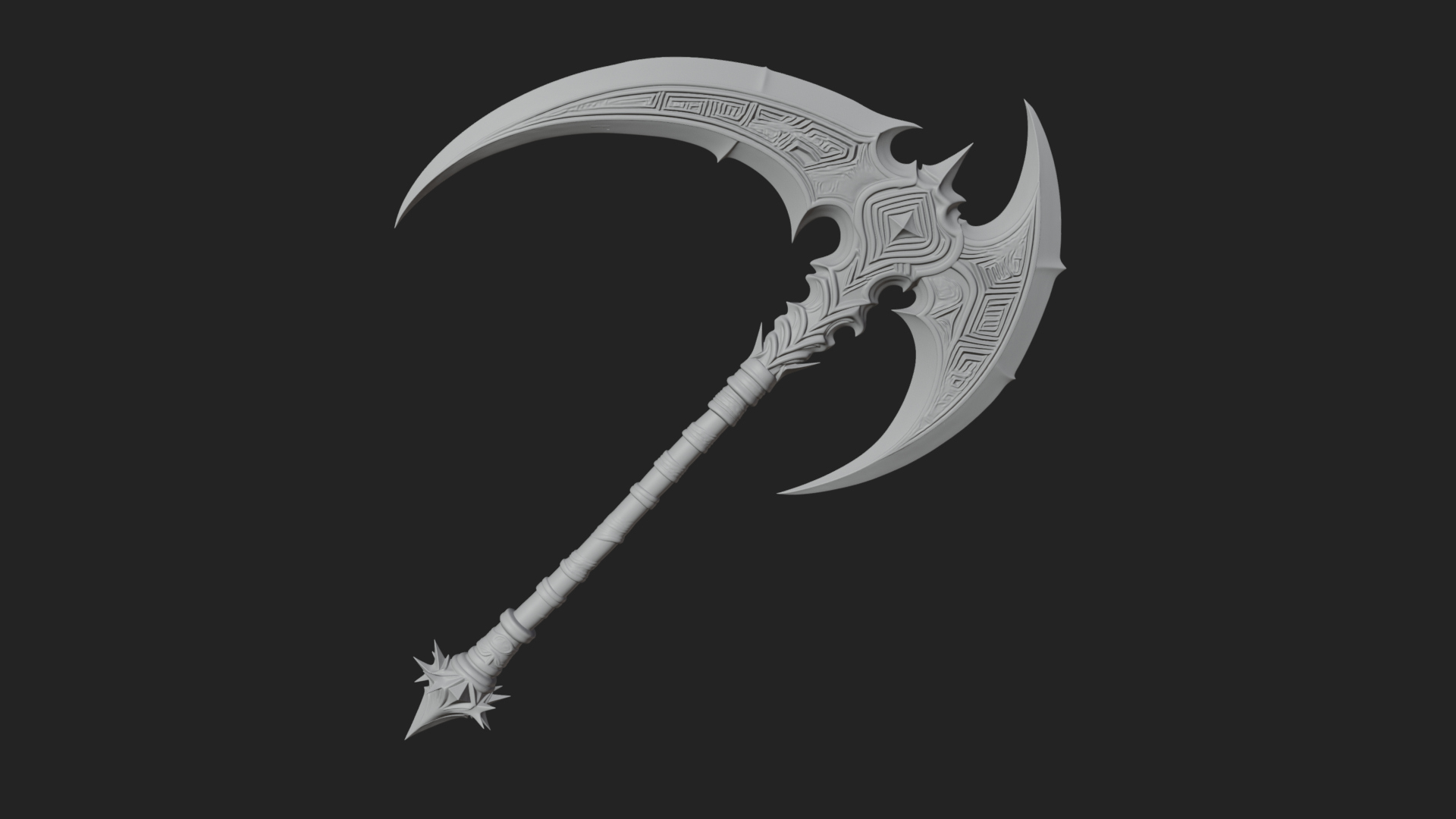 Crescent War Scythe Model Design 4 3D Print Model 3D Model