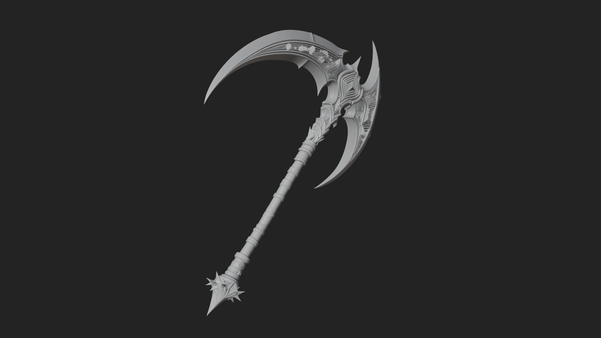 Crescent War Scythe Model Design 4 3D Print Model 3D Model