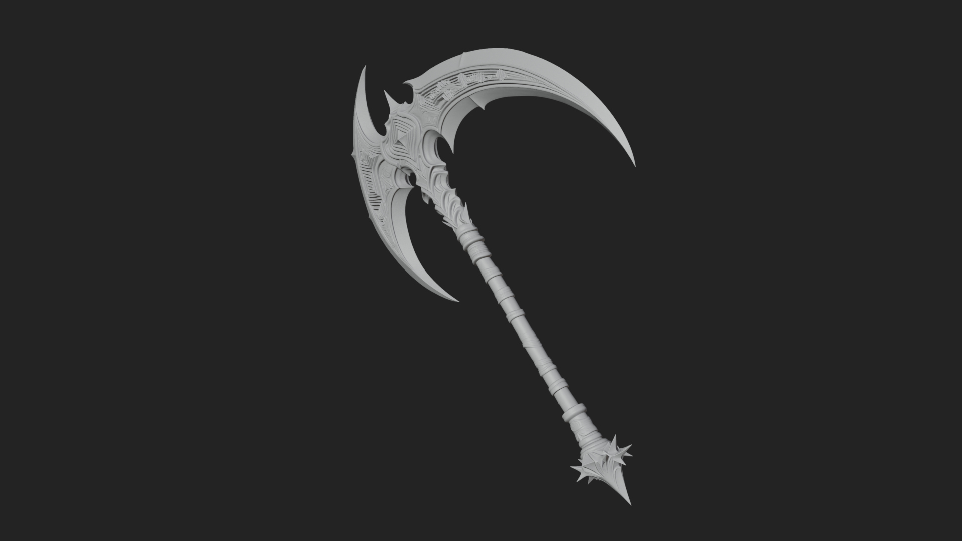 Crescent War Scythe Model Design 4 3D Print Model 3D Model