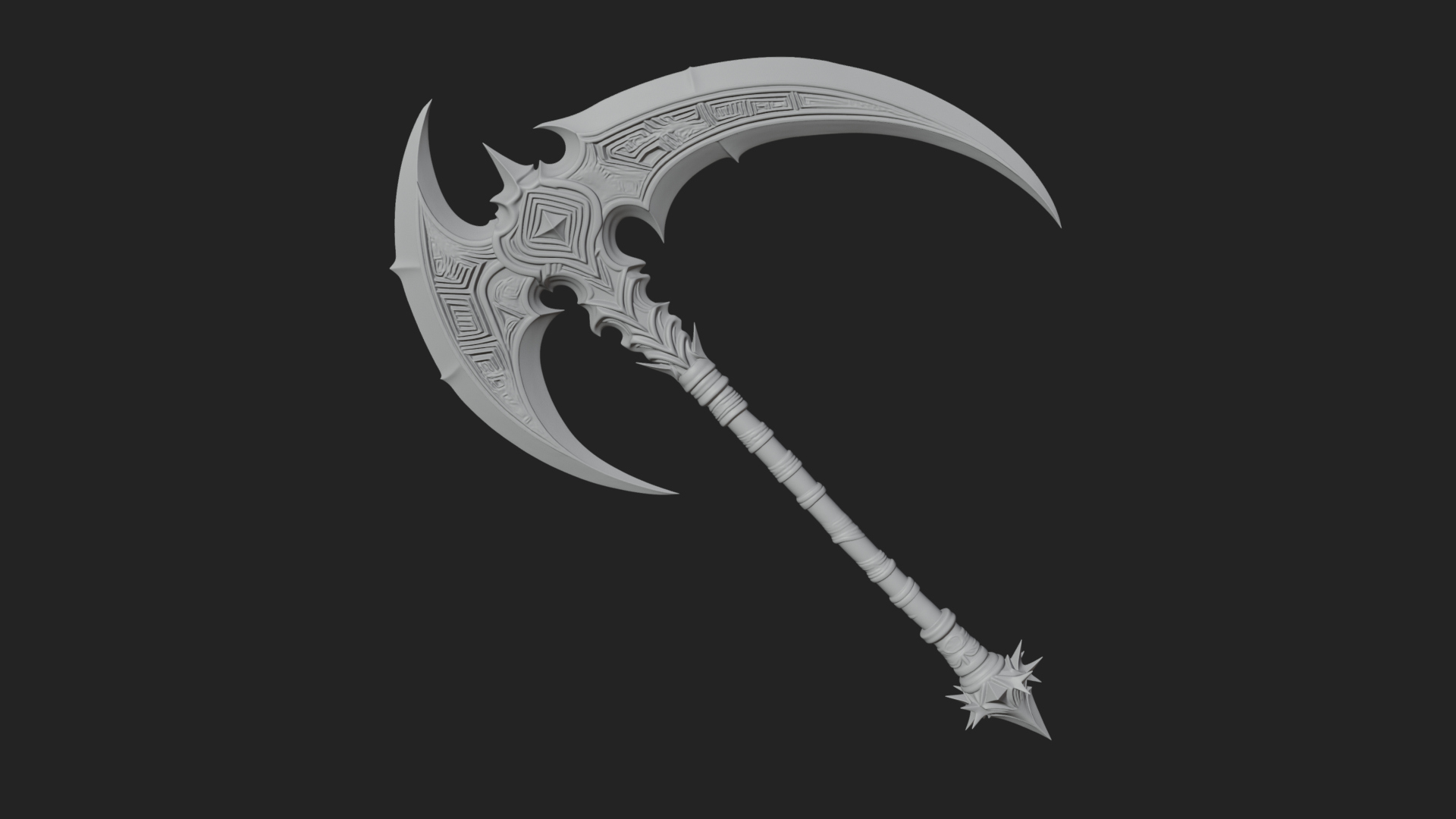 Crescent War Scythe Model Design 4 3D Print Model 3D Model