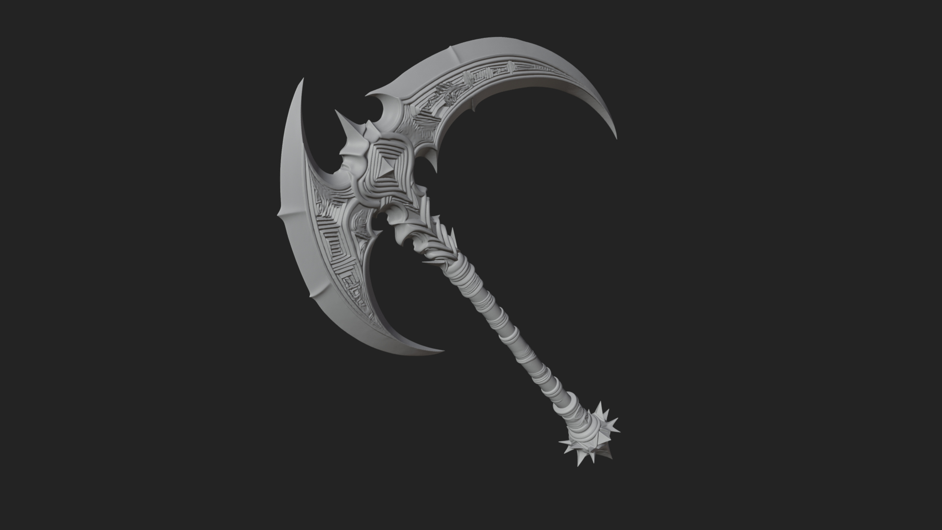 Crescent War Scythe Model Design 4 3D Print Model 3D Model