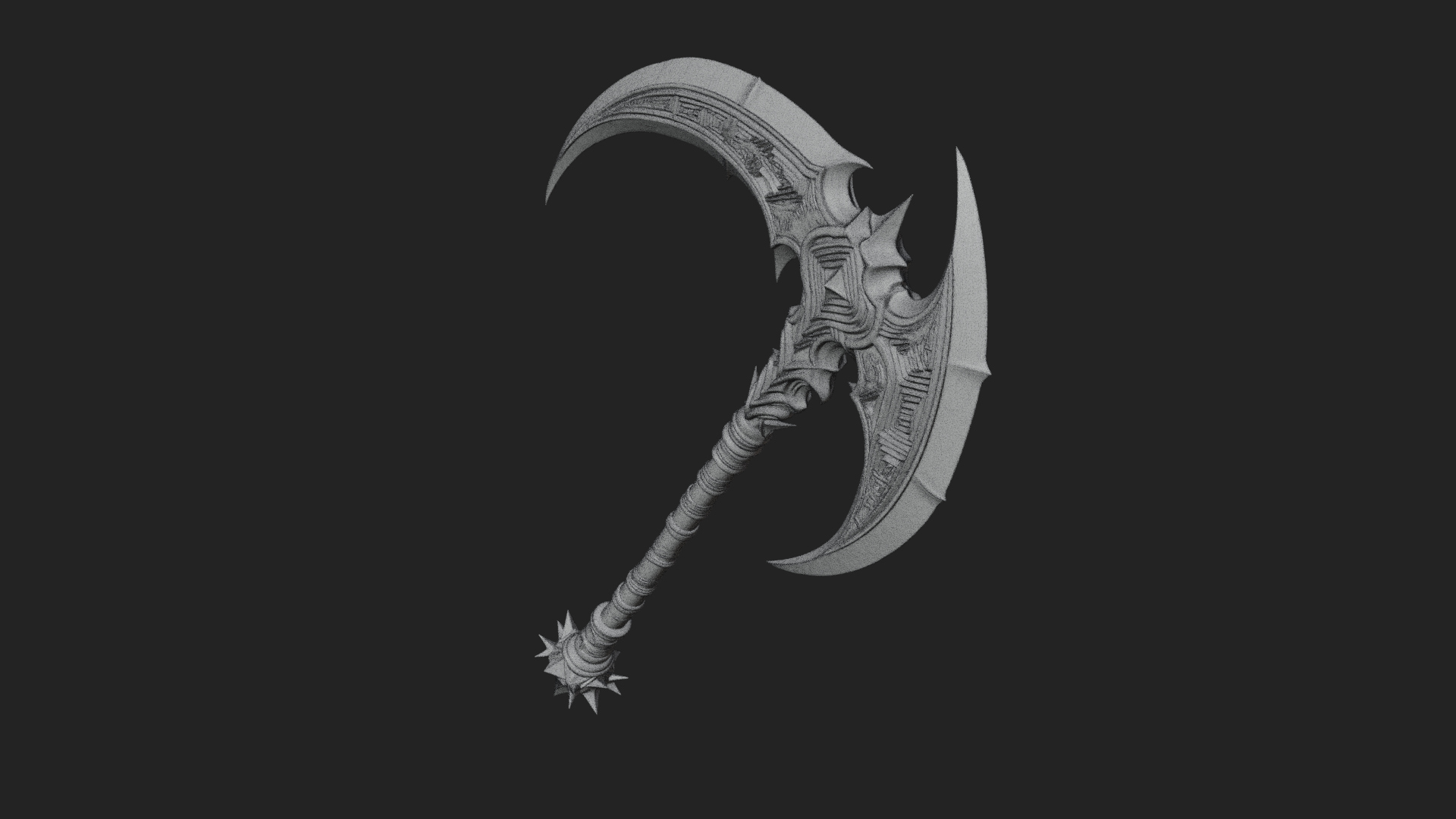 Crescent War Scythe Model Design 4 3D Print Model 3D Model