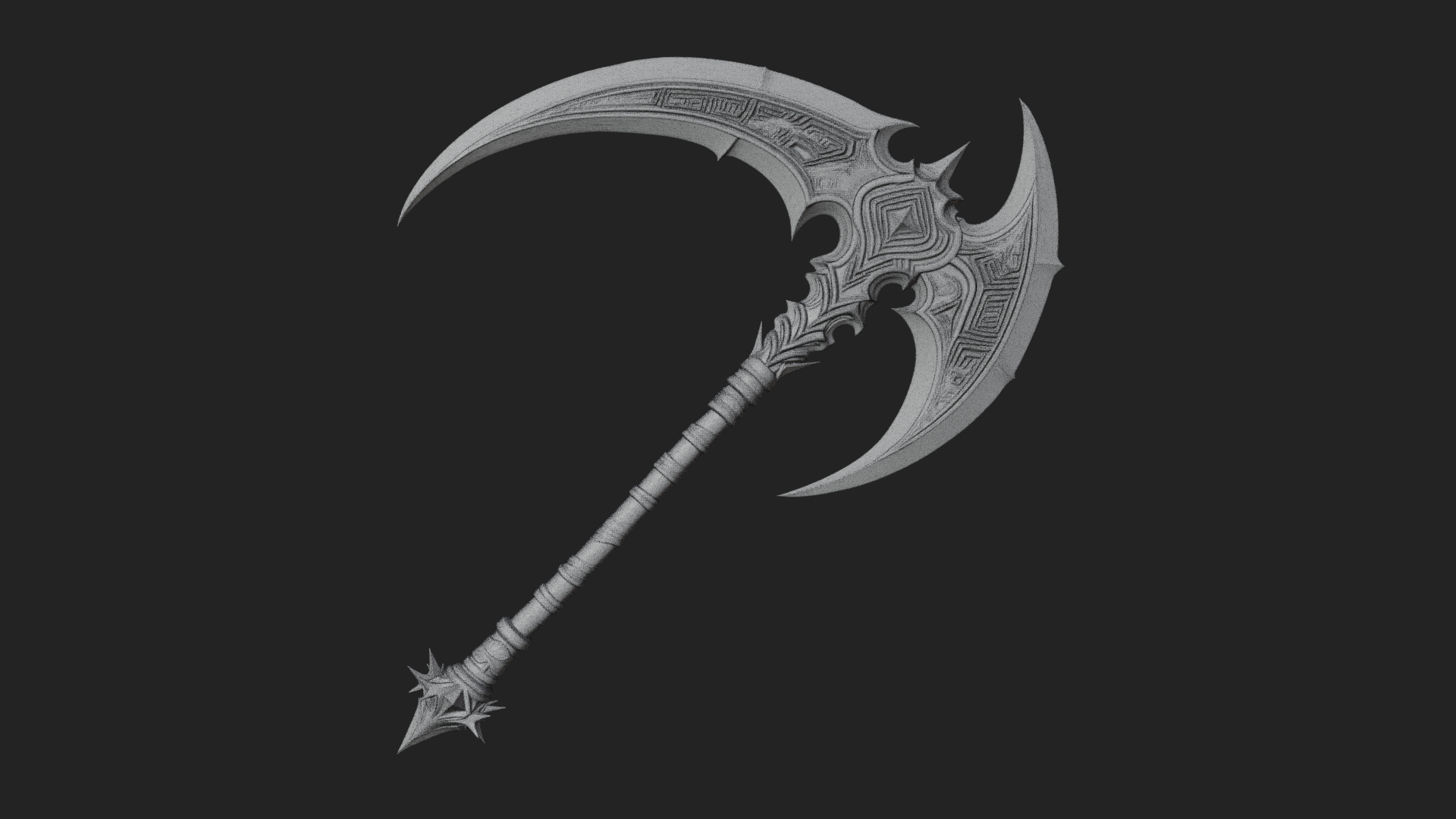 Crescent War Scythe Model Design 4 3D Print Model 3D Model