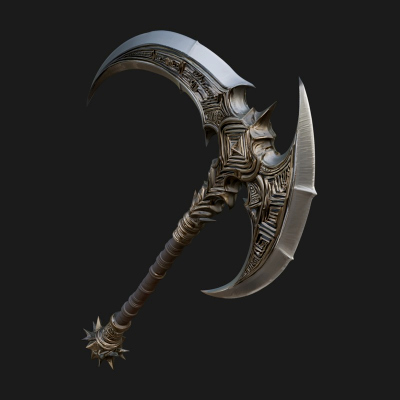 Crescent War Scythe Model Design 4 3D Print Model