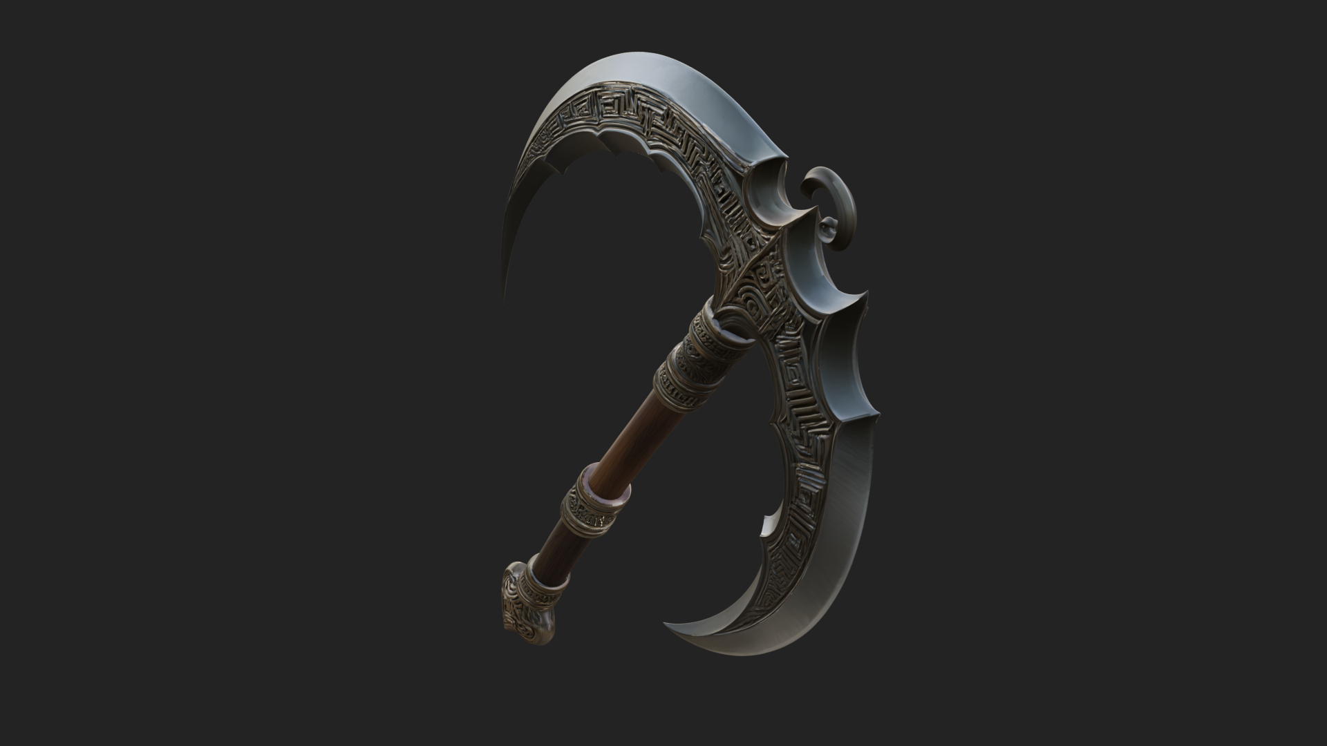 Crescent War Scythe Model Design 5 3D Print Model 3D Model