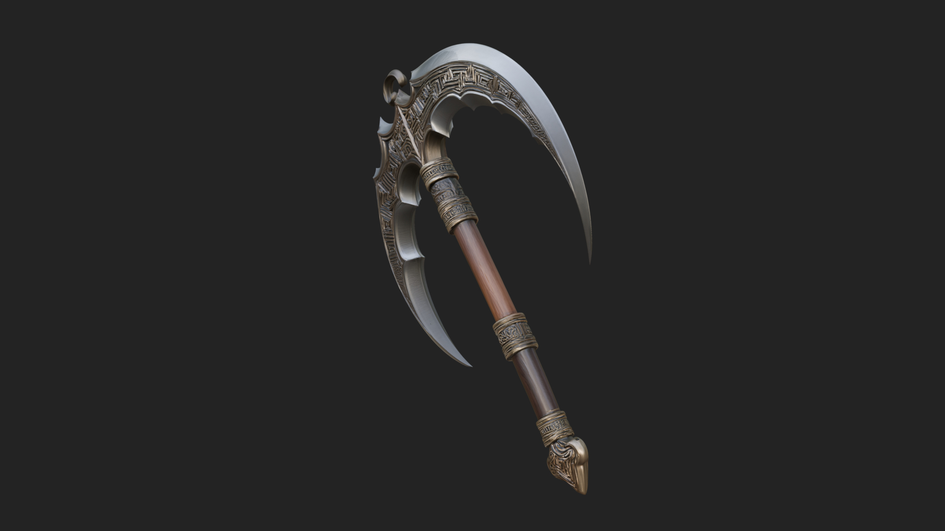 Crescent War Scythe Model Design 5 3D Print Model 3D Model