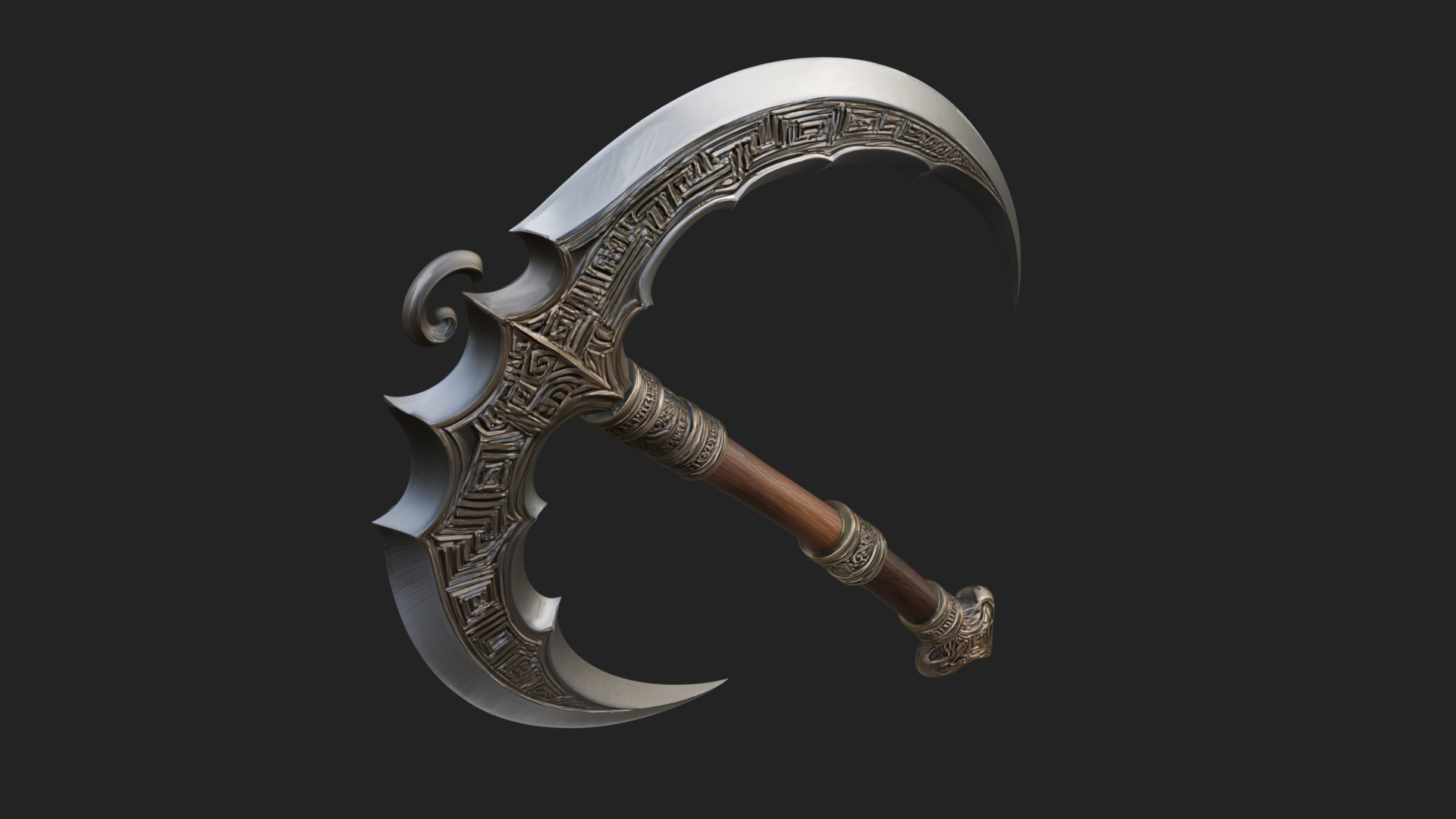 Crescent War Scythe Model Design 5 3D Print Model 3D Model