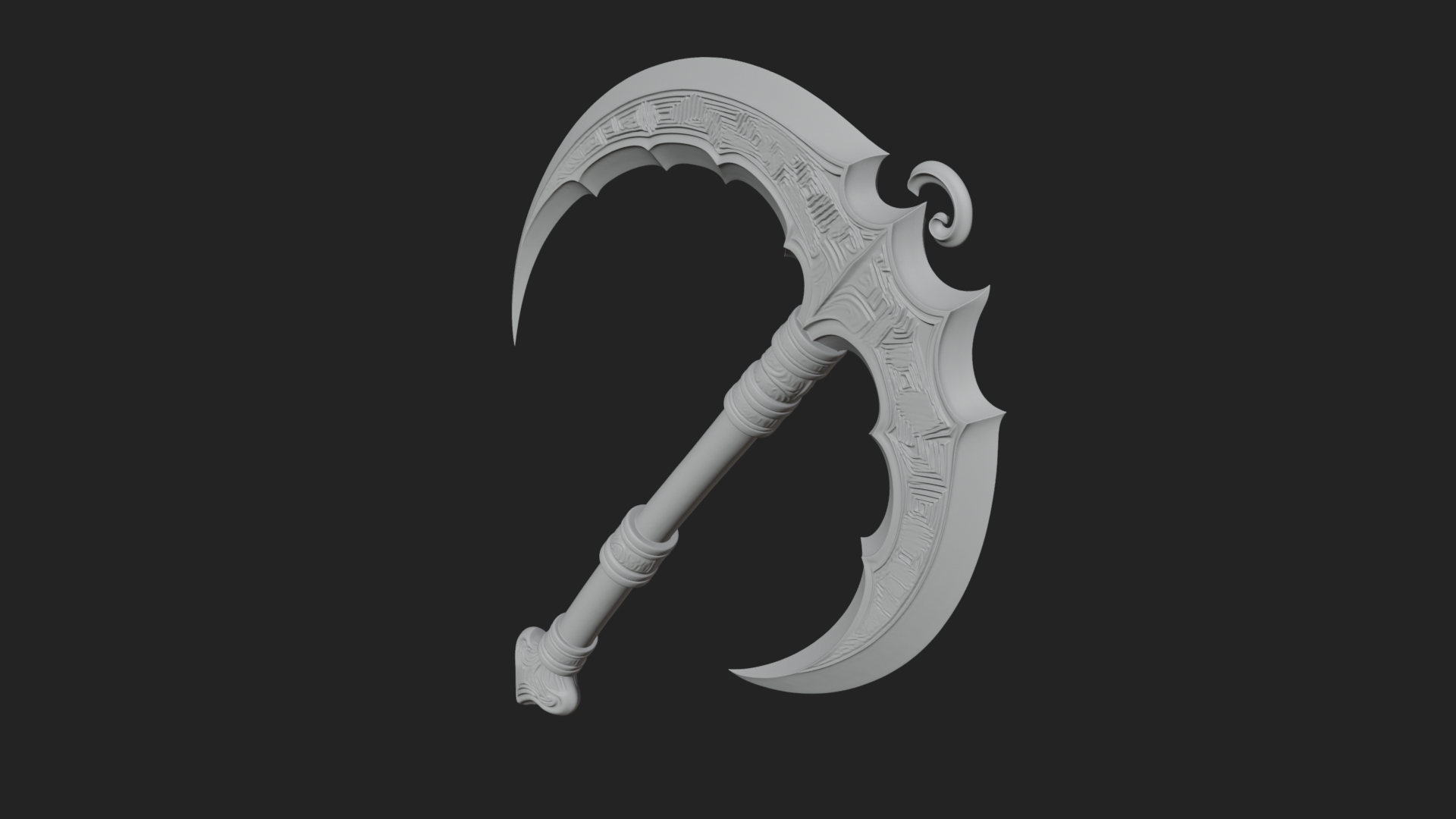 Crescent War Scythe Model Design 5 3D Print Model 3D Model