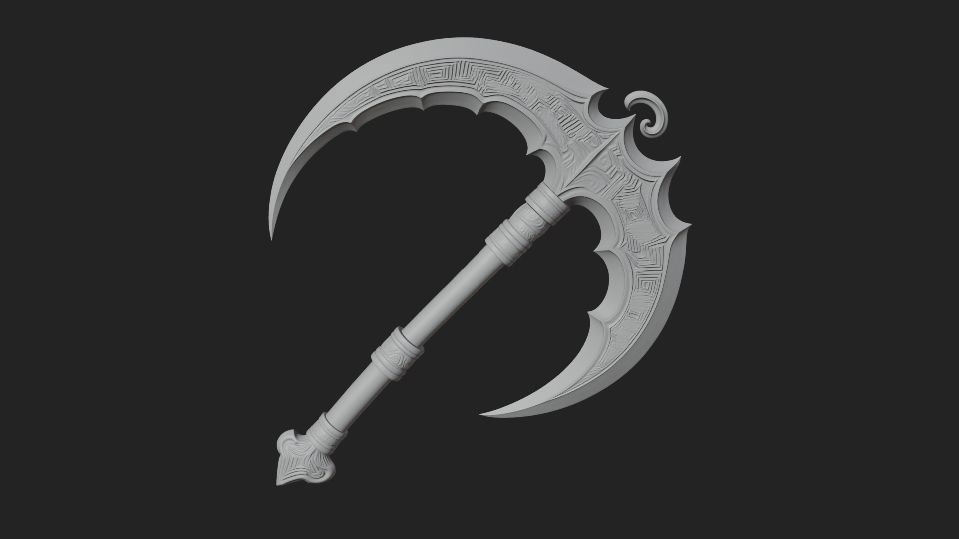 Crescent War Scythe Model Design 5 3D Print Model 3D Model