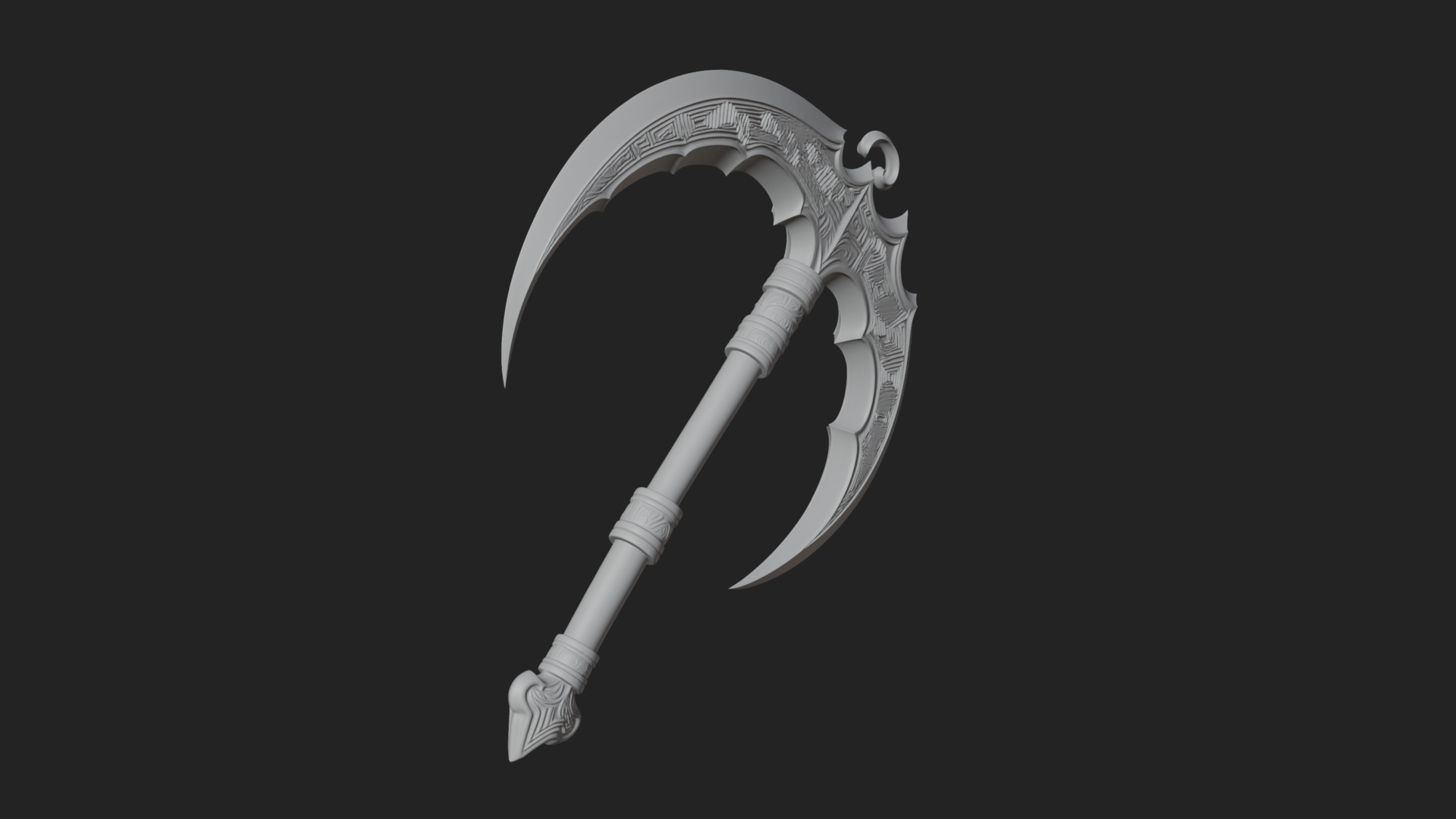 Crescent War Scythe Model Design 5 3D Print Model 3D Model