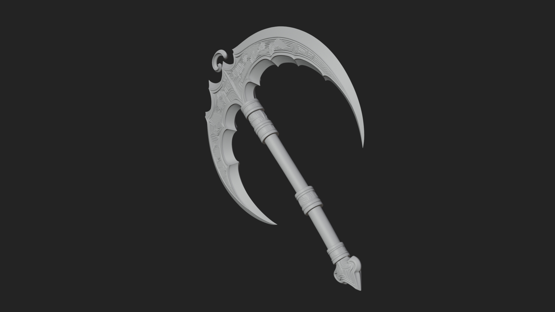 Crescent War Scythe Model Design 5 3D Print Model 3D Model