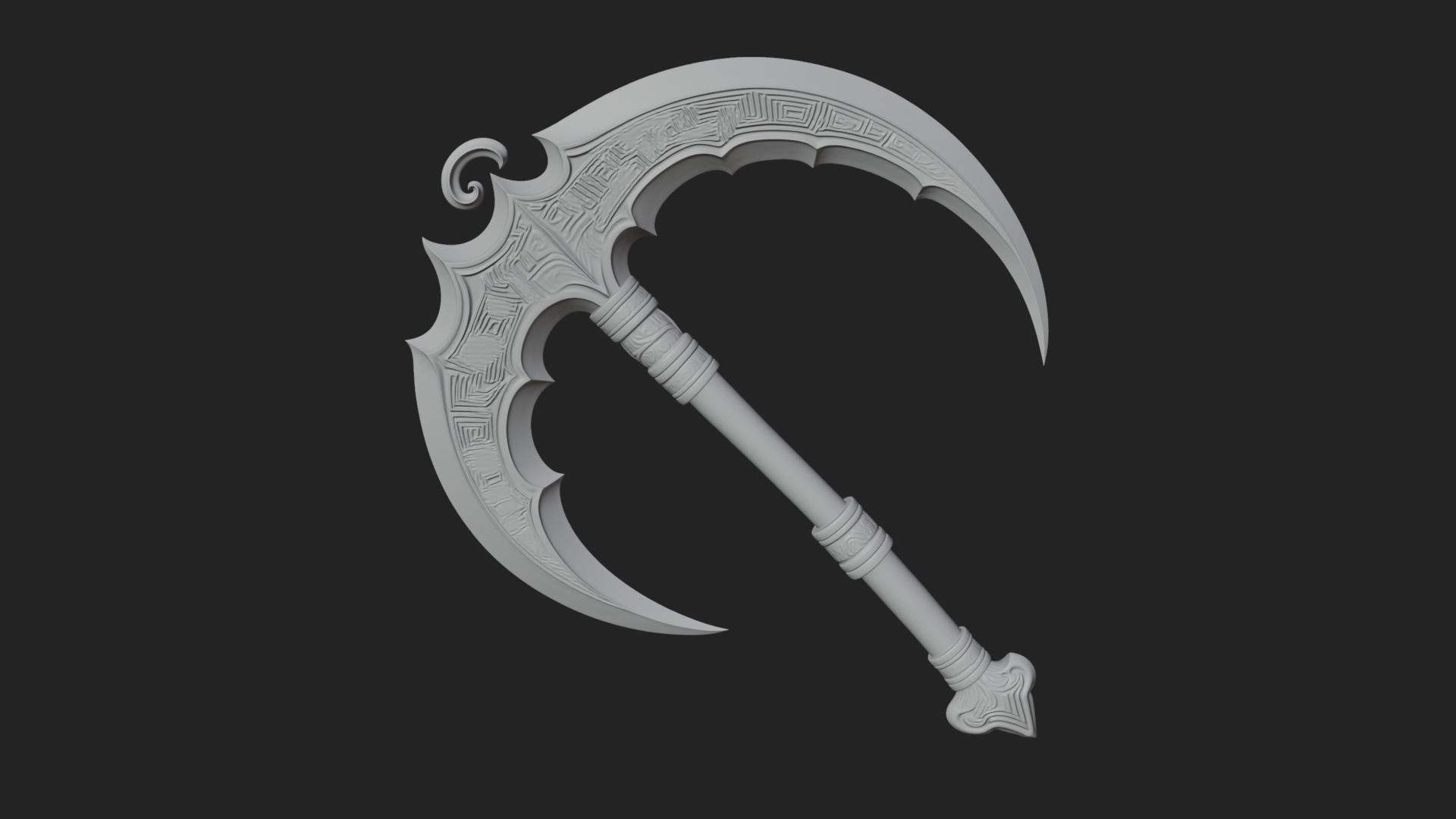 Crescent War Scythe Model Design 5 3D Print Model 3D Model