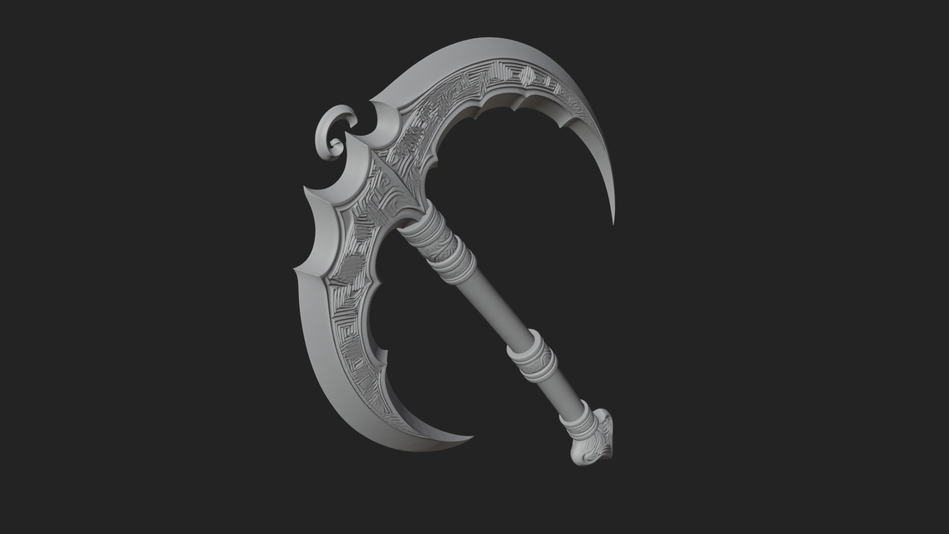 Crescent War Scythe Model Design 5 3D Print Model 3D Model