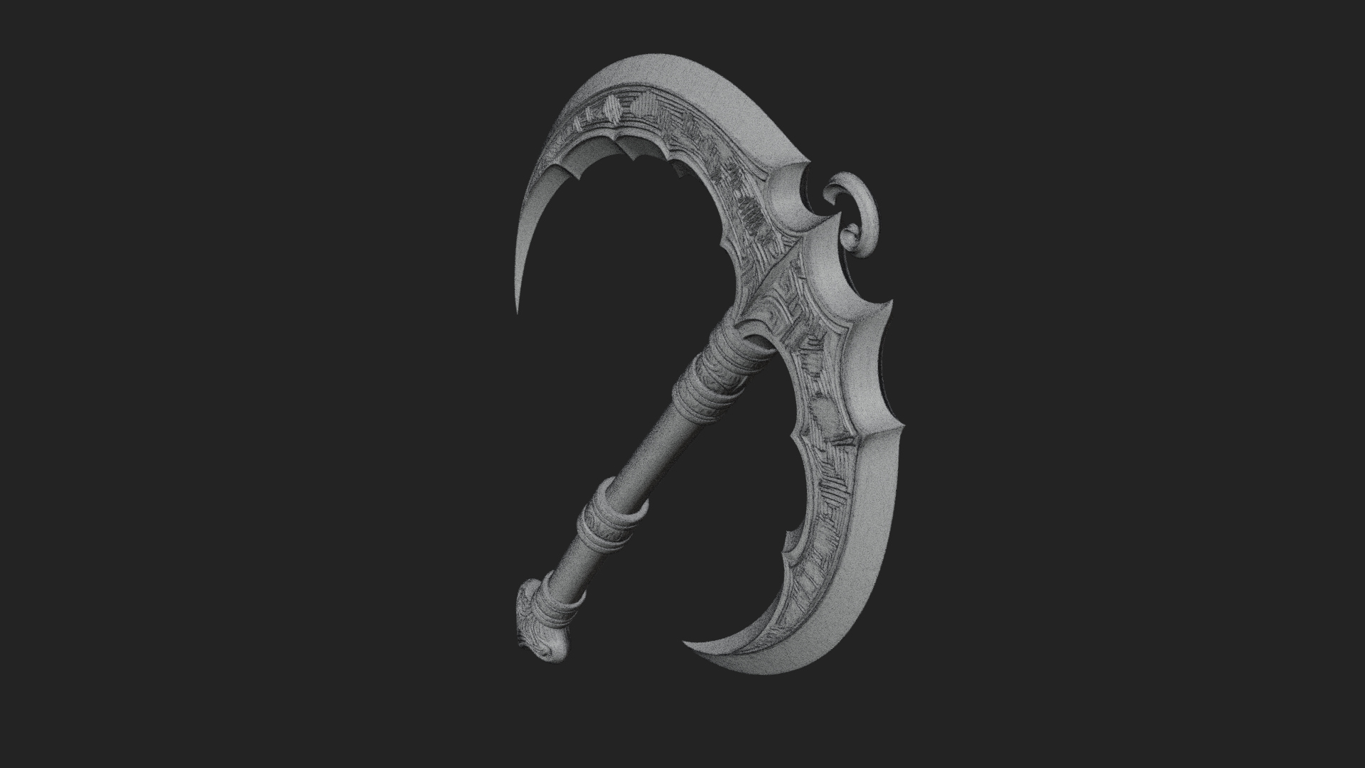 Crescent War Scythe Model Design 5 3D Print Model 3D Model