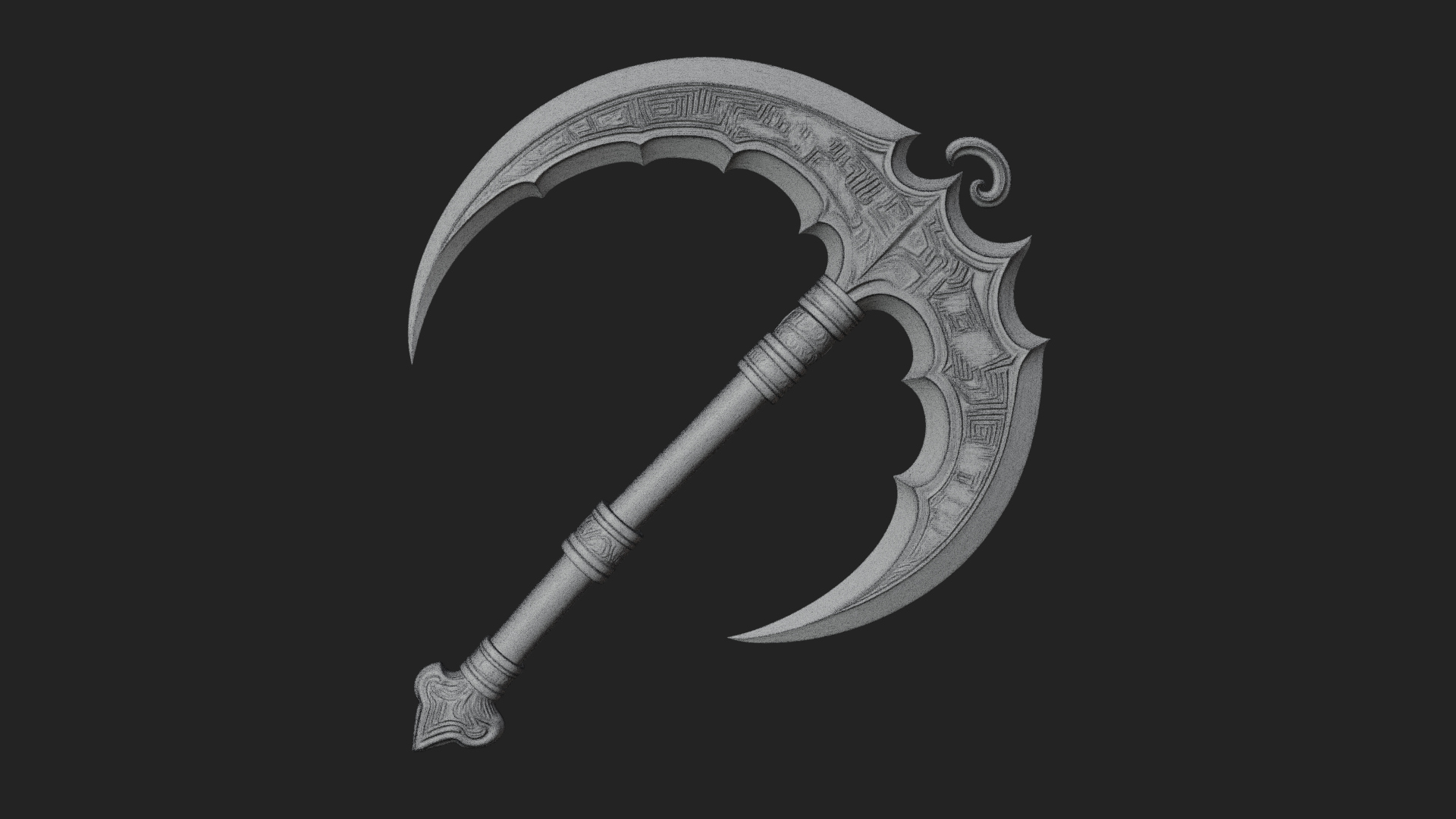 Crescent War Scythe Model Design 5 3D Print Model 3D Model