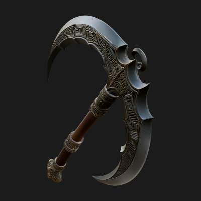Crescent War Scythe Model Design 5 3D Print Model