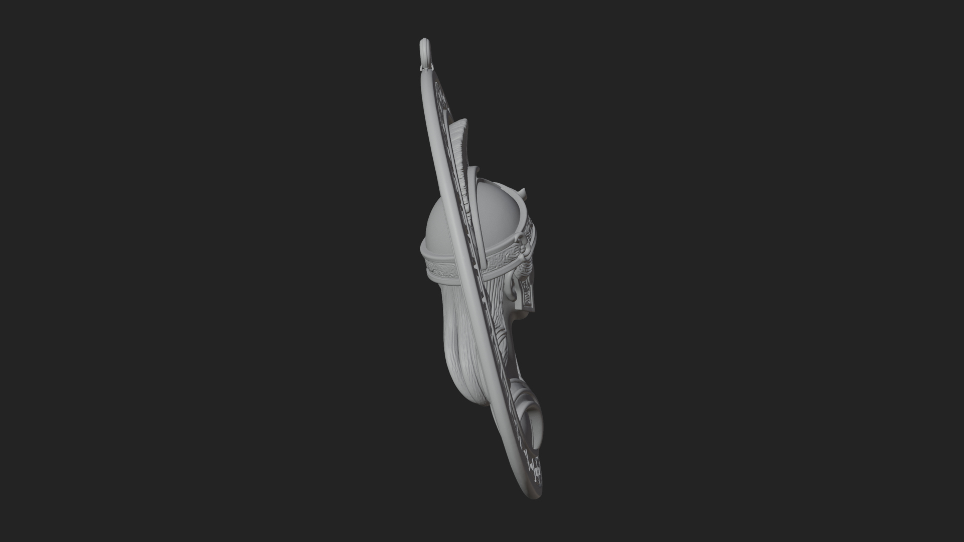 Crested Helm Goddess Oval Plaque Design 3 3D Print Model 3D Model