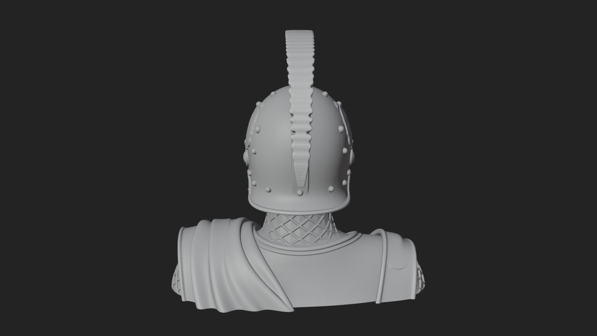 Crested Helm Hoplite Bust Design 1 3D Print Model 3D Model