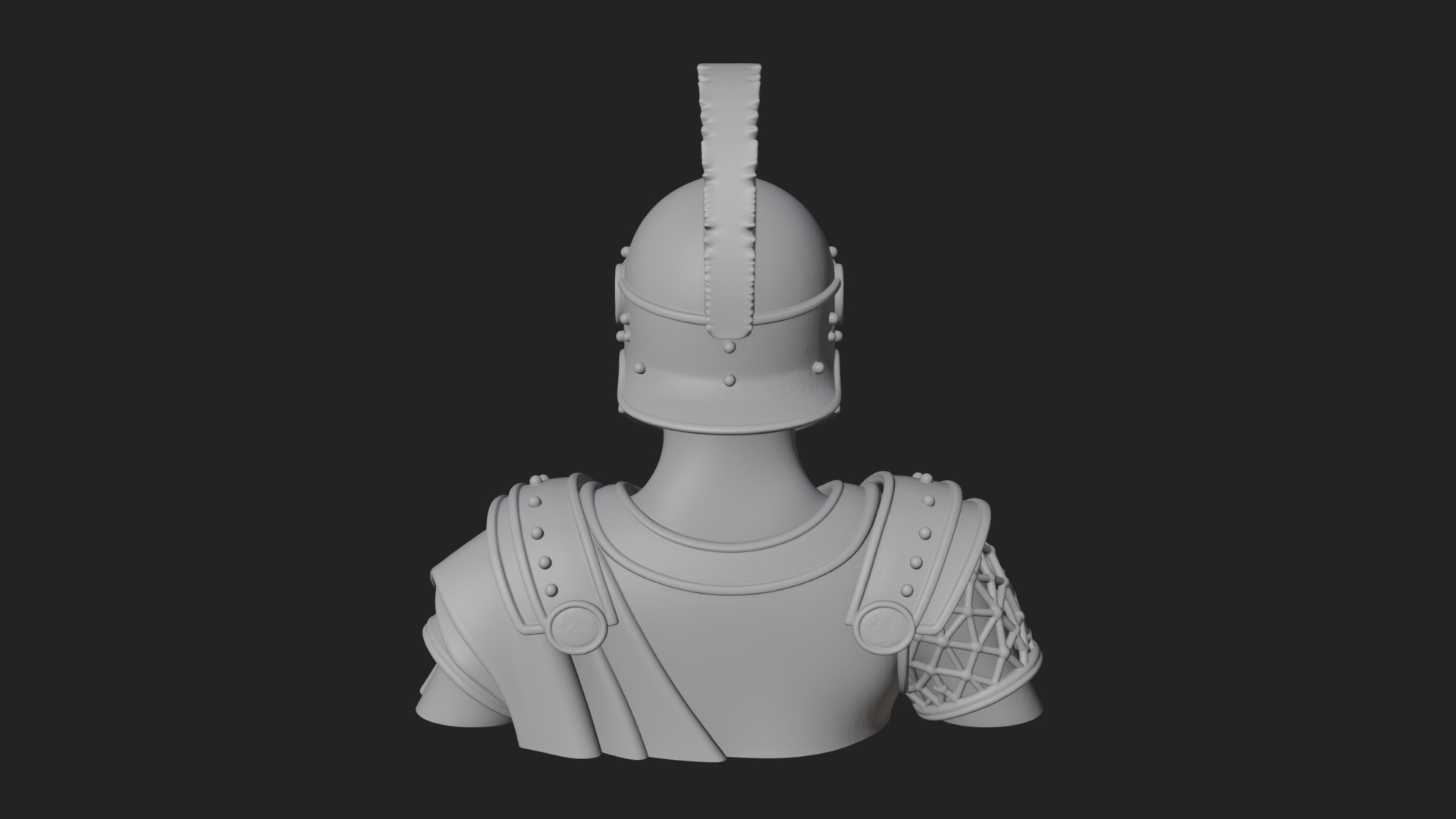 Crested Helm Hoplite Bust Design 2 3D Print Model 3D Model