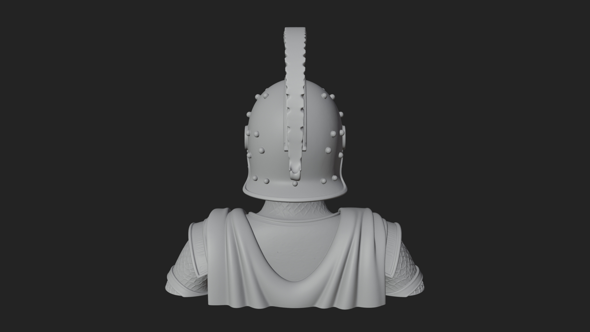 Crested Helm Hoplite Bust Design 3 3D Print Model 3D Model