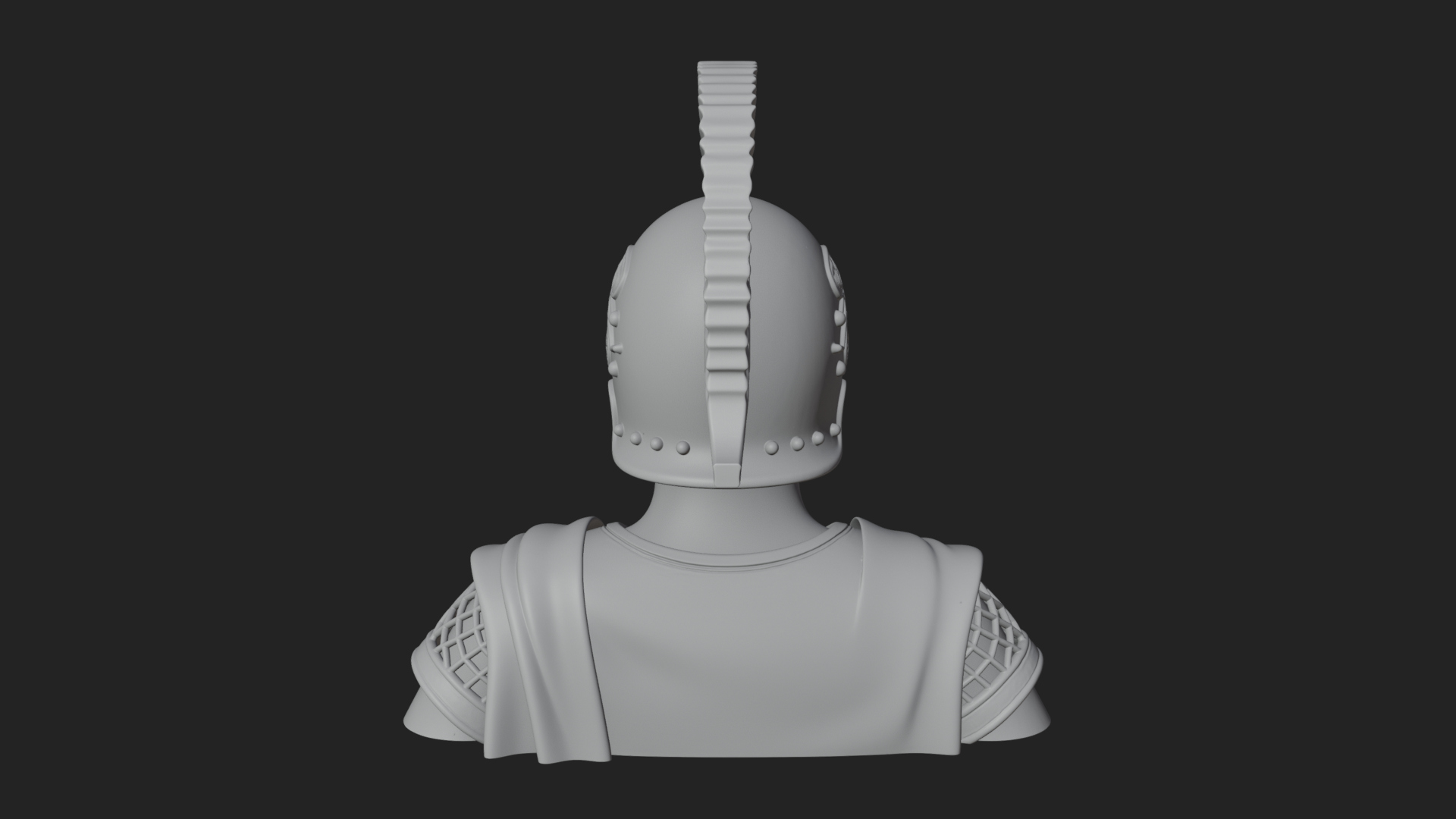 Crested Helm Hoplite Bust Design 4 3D Print Model 3D Model